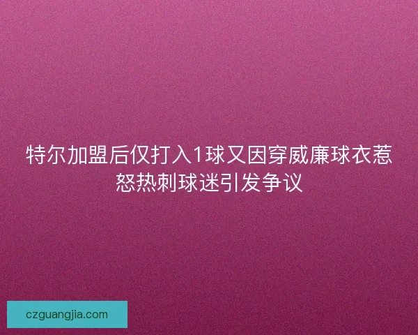特尔加盟后仅打入1球又因穿威廉球衣惹怒热刺球迷引发争议