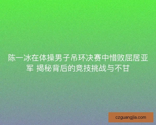 陈一冰在体操男子吊环决赛中惜败屈居亚军 揭秘背后的竞技挑战与不甘